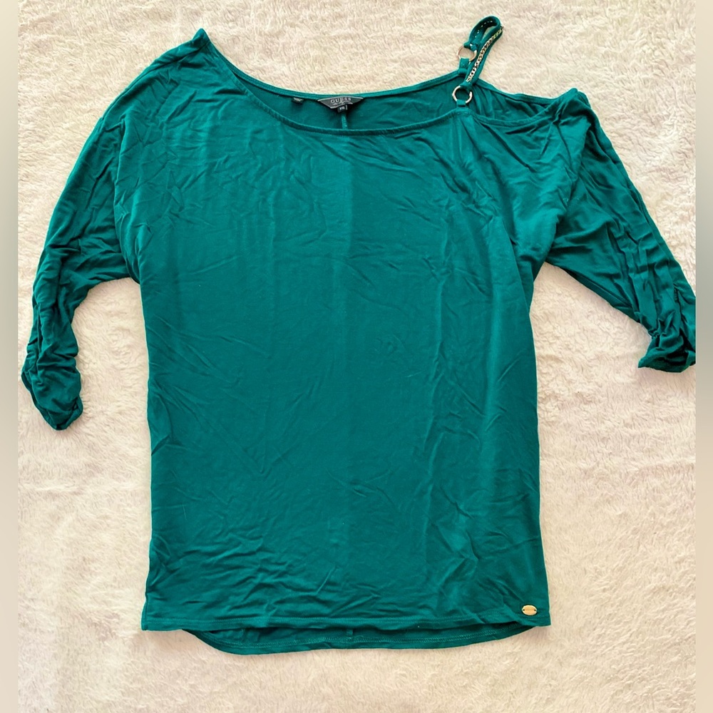 OWO- Emerald Green One Shoulder Blouse from Guess